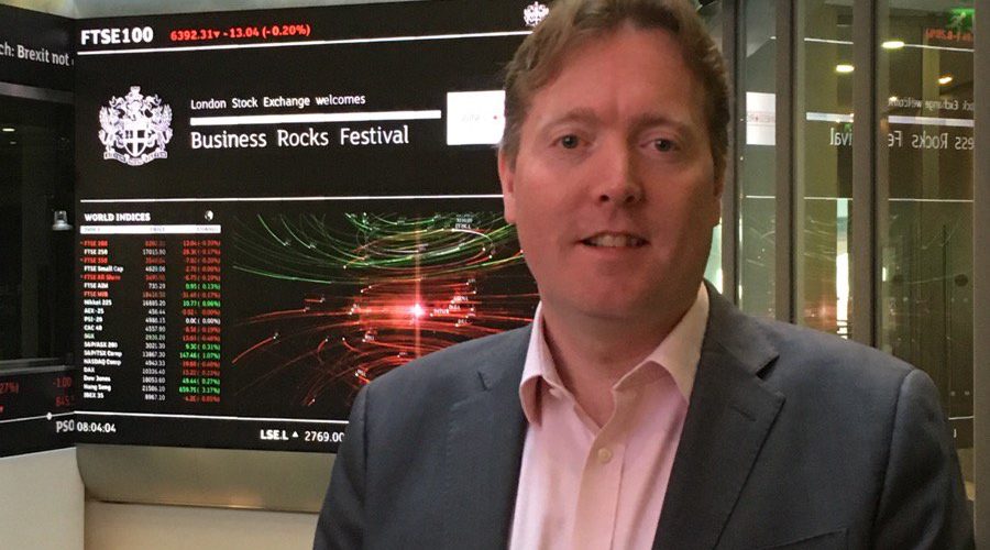 CTO Peter Ingram at the opening of the London stock exchange